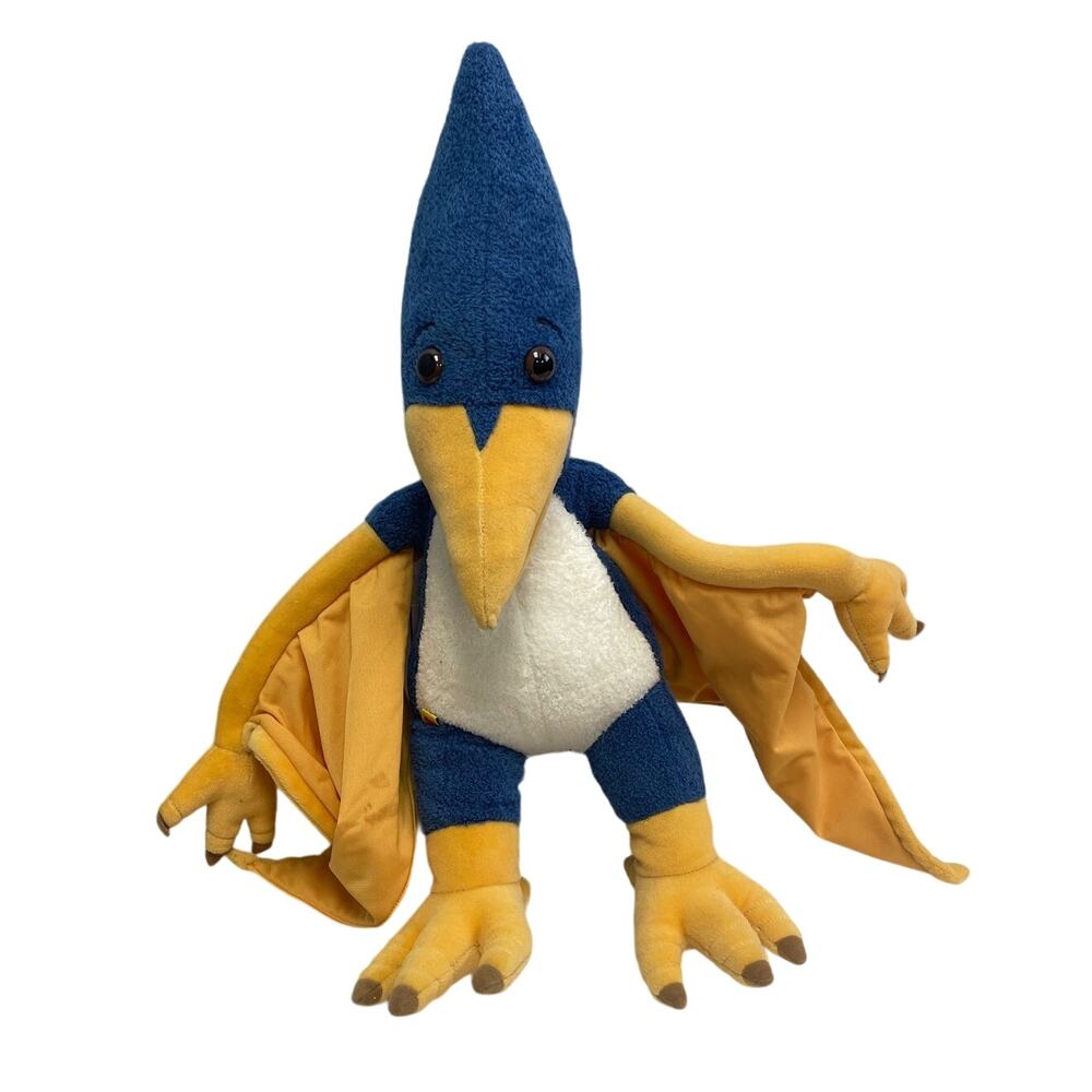Build A Bear 20" Pterodactyl Blue Yellow Stuffed Animal Dinosaur Plush Toy